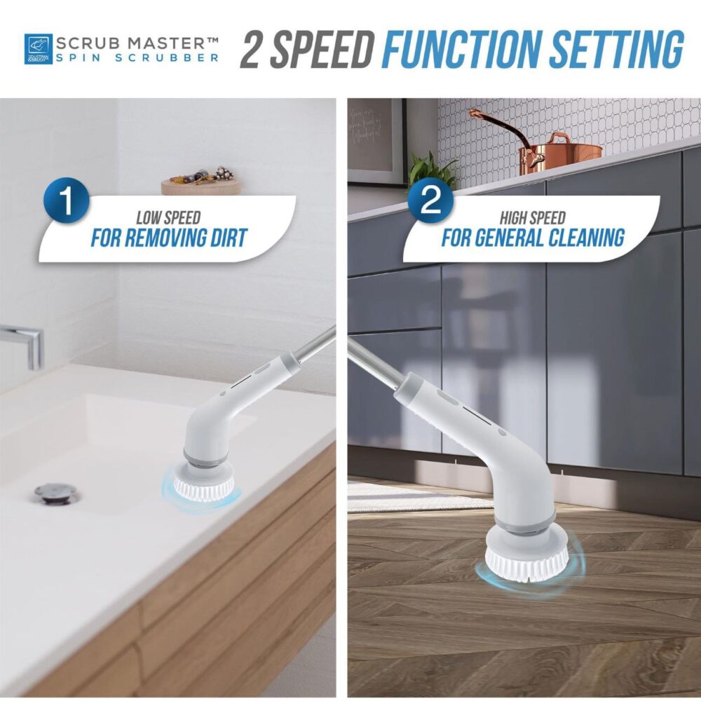 Dustpan & Brush Electric Long Handled Scrub Master with 8 Attachment Heads - Image 7
