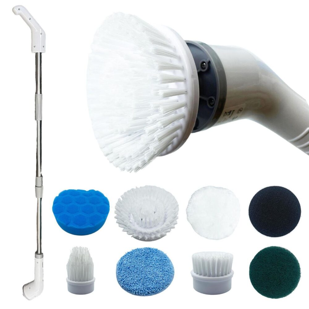 Dustpan & Brush Electric Long Handled Scrub Master with 8 Attachment Heads - Image 6