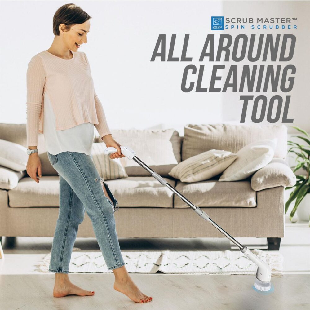 Dustpan & Brush Electric Long Handled Scrub Master with 8 Attachment Heads - Image 8