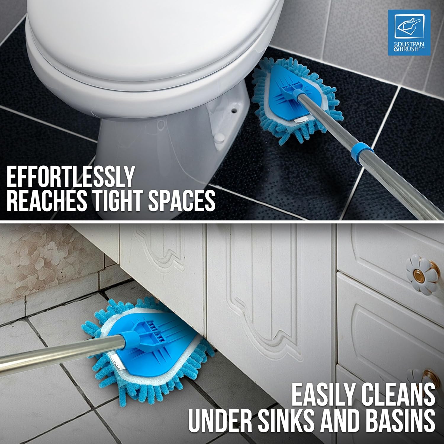 Dustpan & Brush Multipurpose Telescopic Bathroom Cleaner Set - Image 4