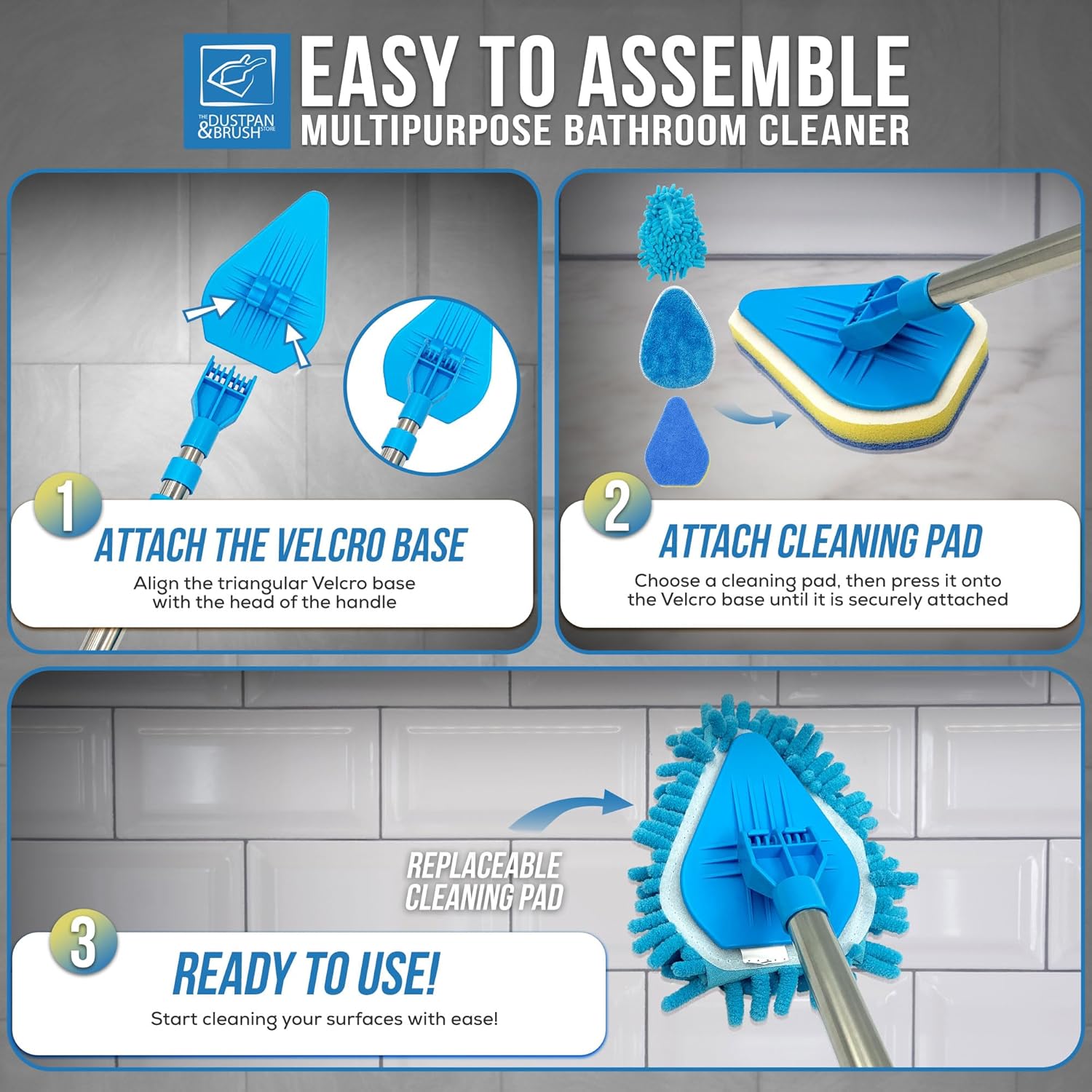 Dustpan & Brush Multipurpose Telescopic Bathroom Cleaner Set - Image 5