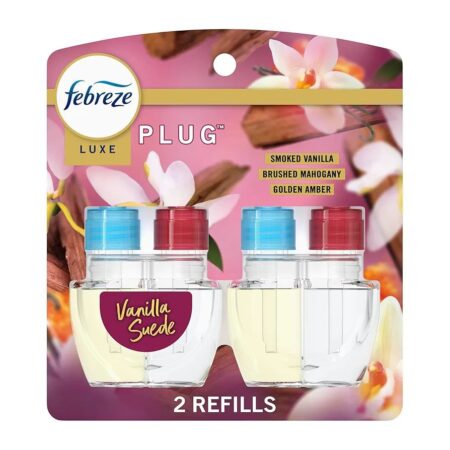 Febreze Luxe Plug Dual Air Freshener Refills - Smoked Vanilla, Brushed Mahogany & Golden Amber