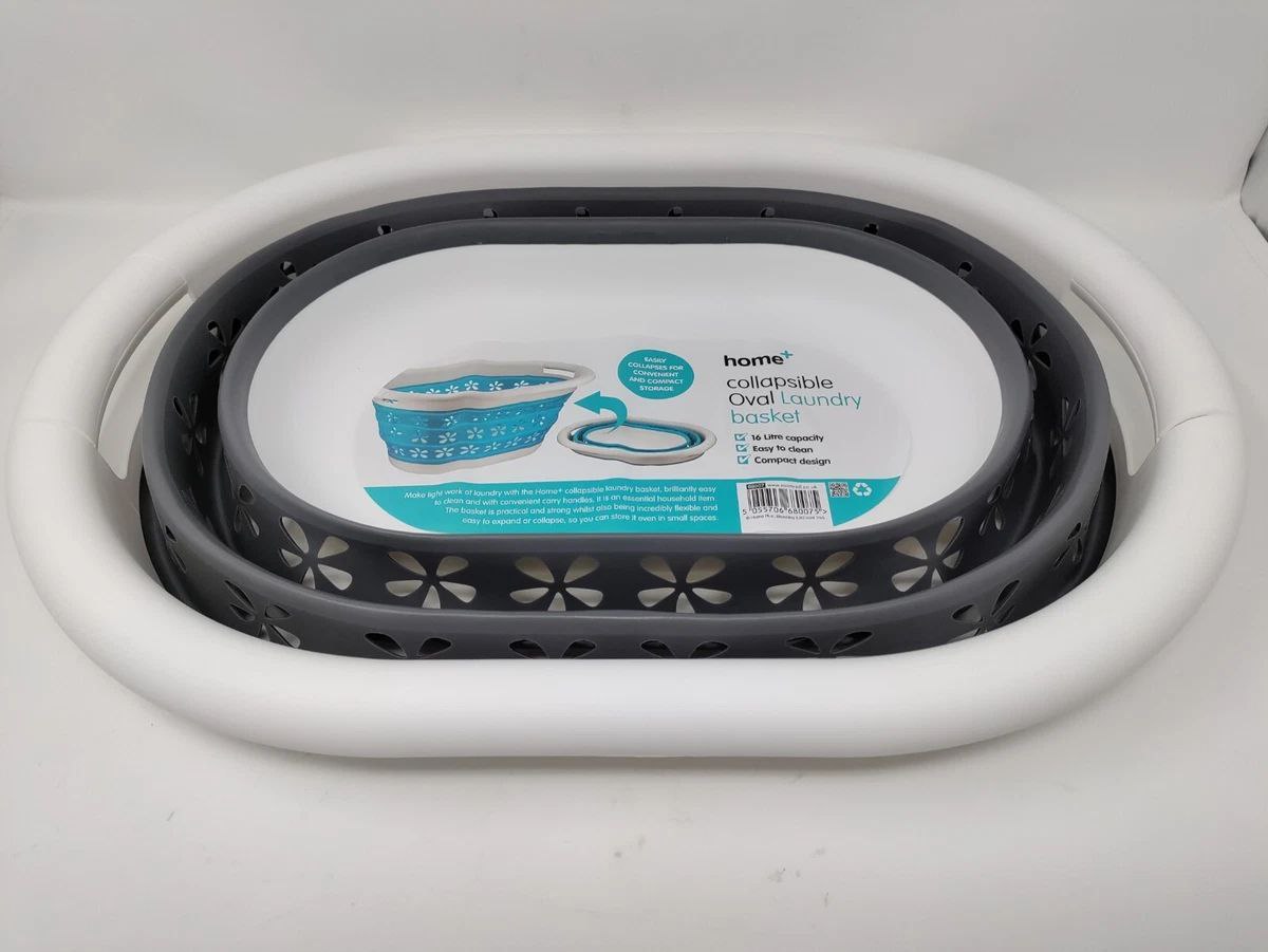 Home+ Collapsible Oval Laundry Basket Foldable Storage Container 14L - Image 2