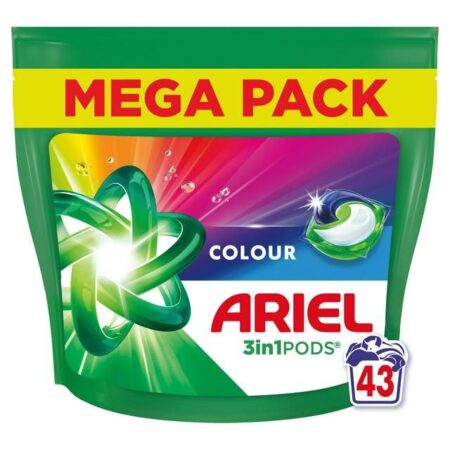 Ariel 3-in-1 Pods Laundry Detergent Washing Capsules Colour 43W