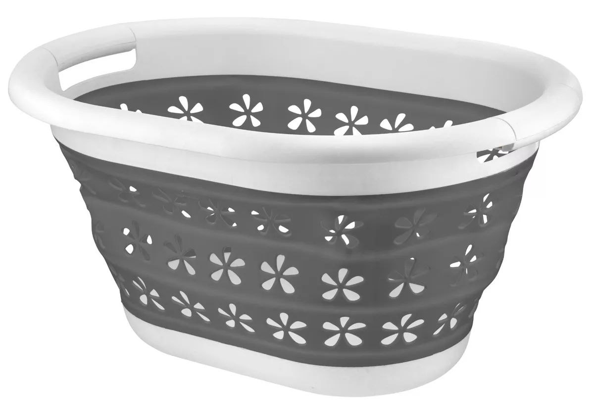 Home+ Collapsible Oval Laundry Basket Foldable Storage Container 14L - Image 3