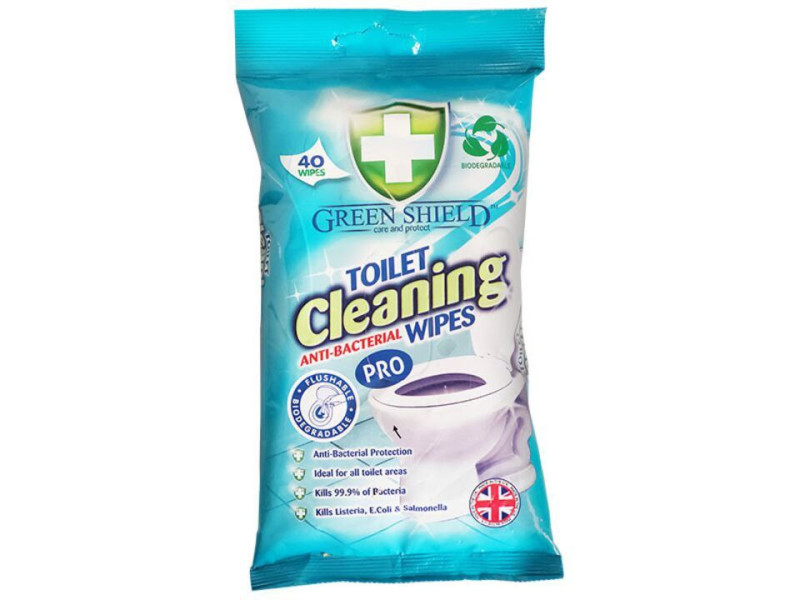 Green Shield Toilet Cleaning Anti-Bacterial Wipes