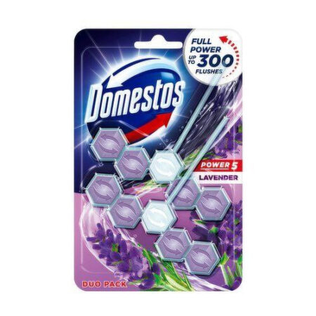 Domestos Power 5 Lavender Toilet Rim Block Duo Pack