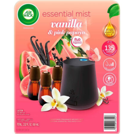 Airwick Essential Mist Vanilla & Pink Papaya +3refills