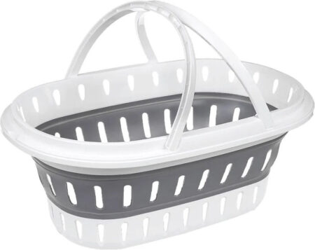 Home+ Collapsible Oval Laundry Basket 24L