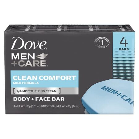 Dove Men+Care Clean Comfort Body & Face 4 Bar Soap