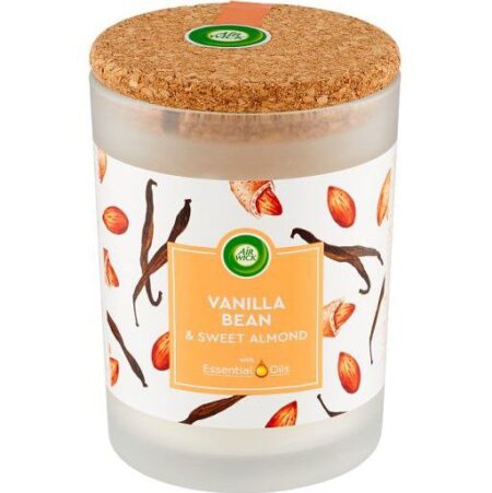 Air Wick Essential Oils Candle Vanilla Bean & Sweet Almond 185g