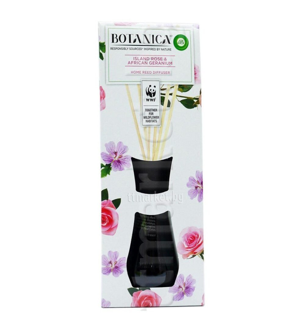 Botanica by Airwick Reed Diffuser Island Rose and African Geranium 42ml ...