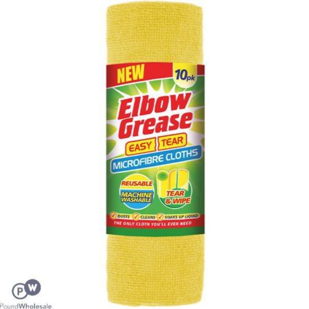 Elbow Grease Microfibre Easy Tear Cloth Yellow 10pk