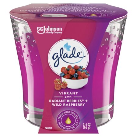 Glade Radiant Berries & Wild Raspberry Scented Candle 129g