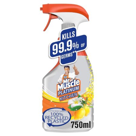 Mr Muscle Kitchen Cleaner Citrus Platinum Antibacterial Kitchen Spray 750ml