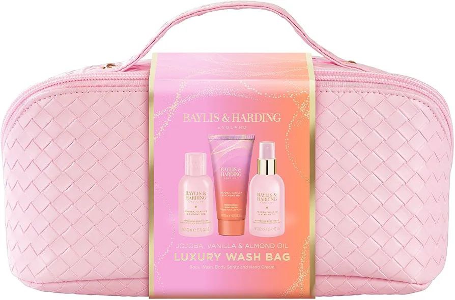 Baylis & Harding Jojoba, Vanilla & Almond Oil Luxury Wash Bag Gift Set - Vegan Friendly