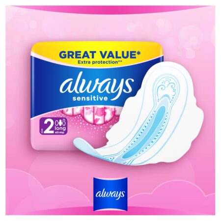 Always Sanitary Towels Sensitive Long (Size 1) Wings 14 per pack