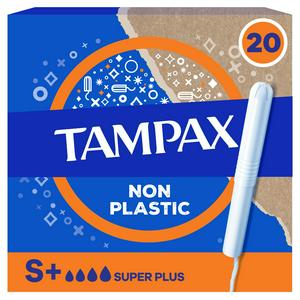 Tampax Non-Plastic 100% Cotton Comfy Layer Super Plus Tampons 20pcs