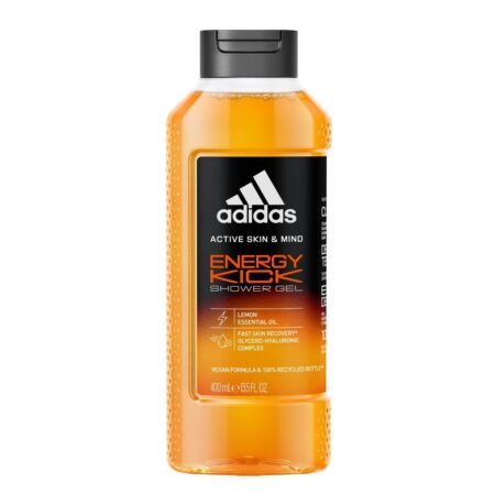 Adidas Energy Kick Shower Gel with Lemon Essential Oil Vegan 400ml