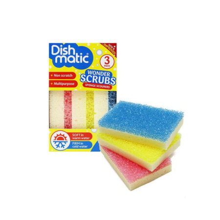 Dishmatic Wonder Scrub Sponge Scourer 3 Pack