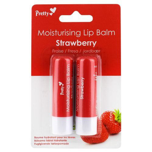 Pretty Strawberry Moisturising Lip Balm 2pk