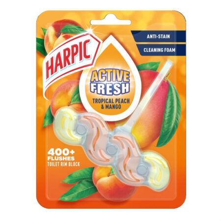Harpic Active Fresh Peach & Mango Toilet Rim Block