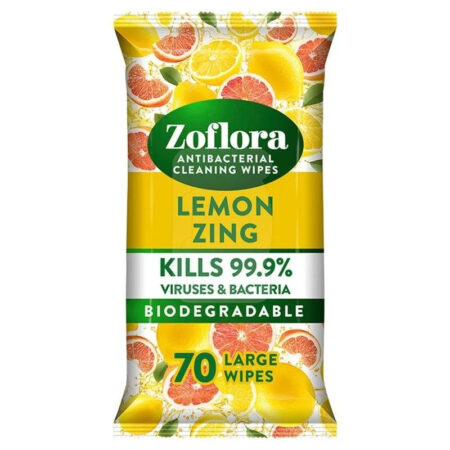 Zoflora Antibacterial Wipes Lemon Zing 70wipes