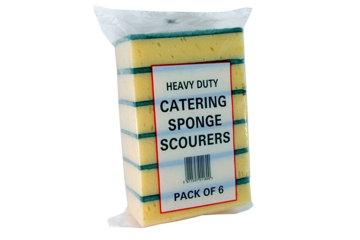 Heavy Duty Catering Sponge Scourer 6pk